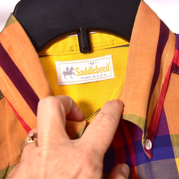 Saddlebred Men's Short Sleeve Button Down Shirt Made in the USA Size Medium - Picture 3 of 6